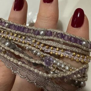 Chan Luu Lavender and Lace Beaded Bracelet- Like new